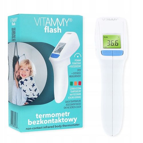 TERMOMETR BEZDOTYKOWY ELEKTRONICZNY NA PODCZERWIEŃ VITAMMY FLASH CERTYFIKAT na Arena.pl