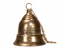 DZWONEK METALOWY złoty ze sznurkiem śr. 19cm
