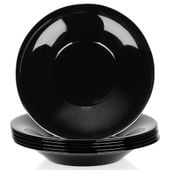 6x Talerz Obiadowy Duży Głęboki na Zupę Dania Czarny Zestaw Talerzy