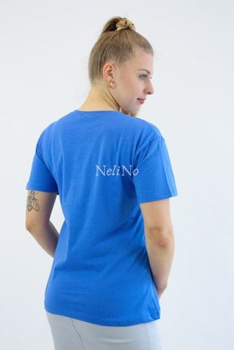 Koszulka z aplikacją i cekinami Example Niebieska S na Arena.pl