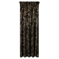 Zasłona błyszcząca na taśmie FELIS 140X270 czarna + szampańska