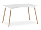 Stół kuchenny ADRIA biały prostokątny 120x80 cm bukowe nogi stylowy