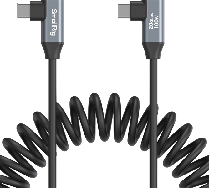SmallRig 4792 USB-C prosty do USB-C kątowy spiralny kabel danych zdjęcie 2