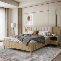 Łóżko Dwuosobowe 160x200 cm + Stoliki Nocne Dąb Artisan LUXIM MR - 4 Kolory