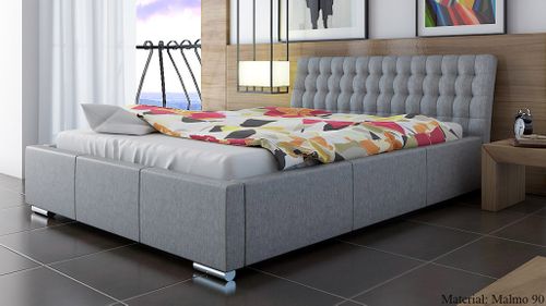 FUNKCJONALNE ŁÓŻKO TAPICEROWANE Z POJEMNIKIEM 160x200 na Arena.pl