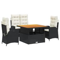 4-częściowy zestaw mebli ogrodowych z poduszkami, polirattan