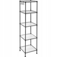 Regał stalowy łazienkowy czarny 5 półek 30x30x123 cm praktyczny