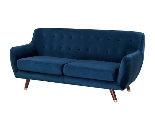 Sofa 3-osobowa welurowa niebieska BODO na Arena.pl