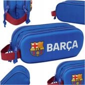 Piórnik Szkolny Dla Chłopca FC Barcelona Niebieski Saszetka Logo 3d Zamek