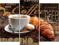 90CM 70 ZEGAR 3 ELEM PORANNA KAWA SCIENNY DRUK