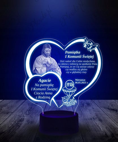 Lampka Plexido Statuetka Led Pamiątka Pierwsza Komunia Święta Jezus na Arena.pl