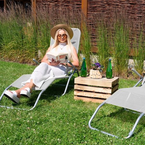 2x LEŻAK OGRODOWY krzesło na plażę FOTEL TURYSTYCZNY składany grawitacyjny na Arena.pl