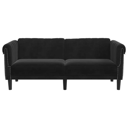 Sofa dwuosobowa, czarna, aksamit na Arena.pl