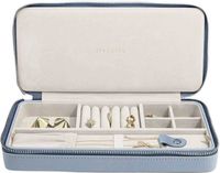 Pudełko podróżne na biżuterię z miejscem na naszyjniki Stackers szaroniebieskie