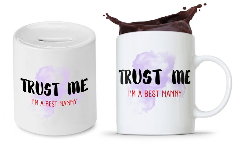 Zestaw Dla Niani Opiekunki Kubek + Skarbonka Z Nadrukiem Ze Zdjęciem zdjęcie 1