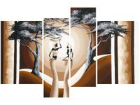 130CM 85 OBRAZ 4 ELEM SPACER O ZACHODZIE SŁOŃCA ŚCIENNY