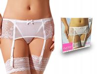 Ewana 032 Luksusowy Pas do Pończoch Biały XL