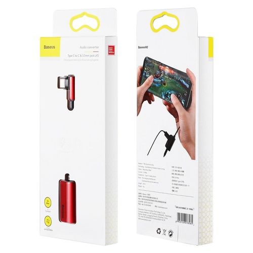 Adapter Audio Baseus L45 Usb-C Do Mini Jack 3.5Mm I Usb-C (Czerwony) na Arena.pl