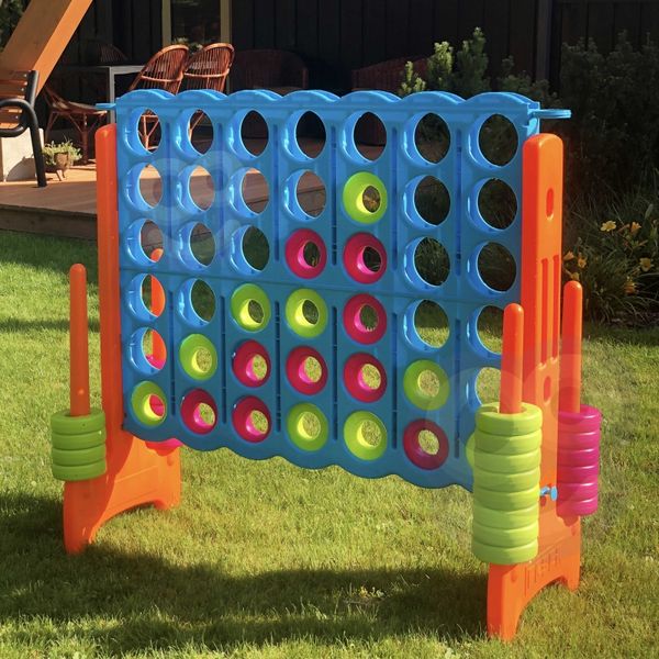 FEBER Gra Logiczna Strategiczna do Ogrodu Domu 4 Kółka w Linii Rzędzie Mega 4 in Line zdjęcie 5