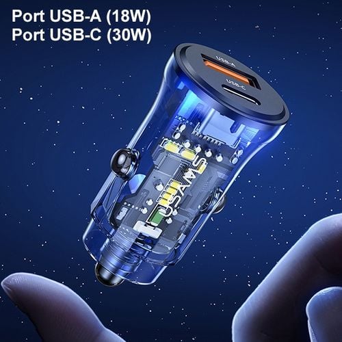 usams ład. sam. 1xusb+1xusb-c c32 30wfast charge niebieski/blue na Arena.pl