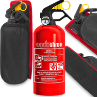 Gaśnica Ogniochron 1kg Z Manometrem Samochodowa Uchwyt Rzep Mocowanie