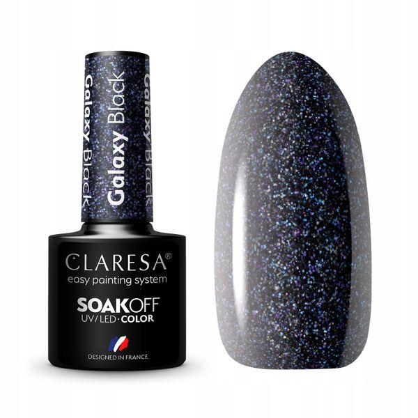 CLARESA Lakier hybrydowy GALAXY BLACK - 5g zdjęcie 1