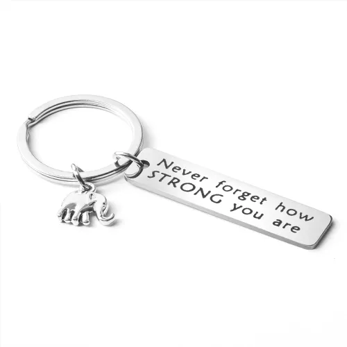 Brelok Słonik z Napisem - Never Forget How Strong You Are na Arena.pl