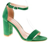 Sandały zamszowe na słupku 8,5 cm. zakryta pięta zielone Rozmiar obuwia - 41