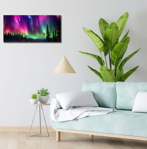 Obraz 70x30cm Zorza Nad Lasem na Arena.pl