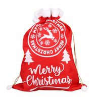 WOREK NA PREZENTY CZERWONY Z FUTERKIEM "MERRY CHRISTMAS" 70x50 cm