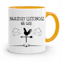 Kubek Żółty Dla Listonosza Najlepszy Na Wsi Z Nadrukiem Ze Zdjęciem