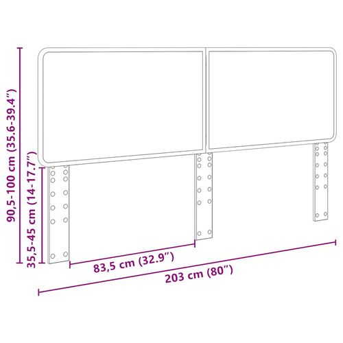 Zagłówek Brązowy dąb 200 cm Materiał drewnopochodny na Arena.pl