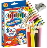 KREDKI BAMBINO GRUBE 12 kolorów TEMPERÓWKA gratis