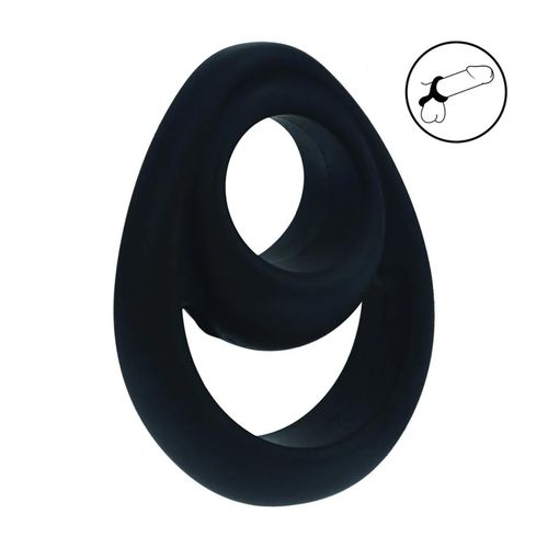 Double Ergo Silicone Cockring - Black na Arena.pl