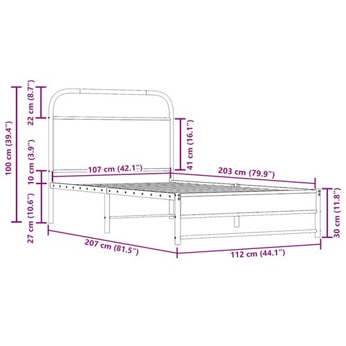 Łóżko bez materaca, 107x203 cm, przydymiony dąb na Arena.pl