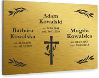 TABLICZKA NAGROBNA NAGROBKOWA ALUMINIOWA DIBOND UV srebrna złota 20x15