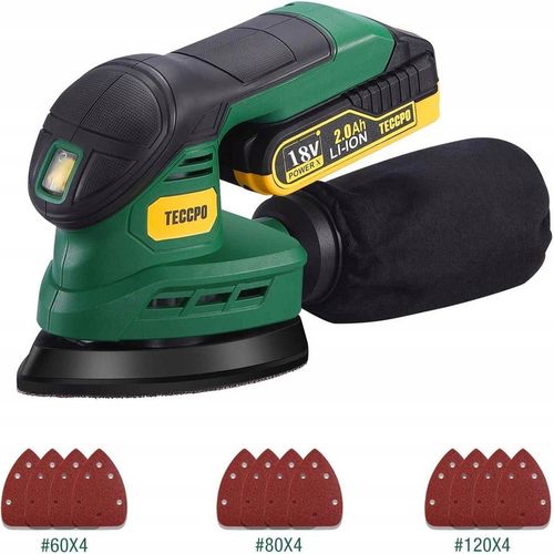 SZLIFIERKA MIMOŚRODOWA OSCYLACYJNA AKUMULATOROWA 2.0mAh 18V Bezpyłowa TECCP na Arena.pl