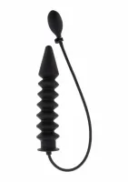 extreme inflatable ribbed plug expert silikonowy, pompowany, czarny