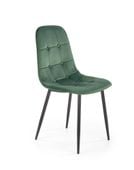 W160 KRZESŁO PIKOWANE WELUROWE VELVET CIEMNA ZIELEŃ