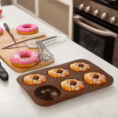FORMA SILIKONOWA DO ROBIENIA PĄCZKÓW DONUTÓW DONATÓW CIASTEK Z DZIURKĄ 6SZT na Arena.pl