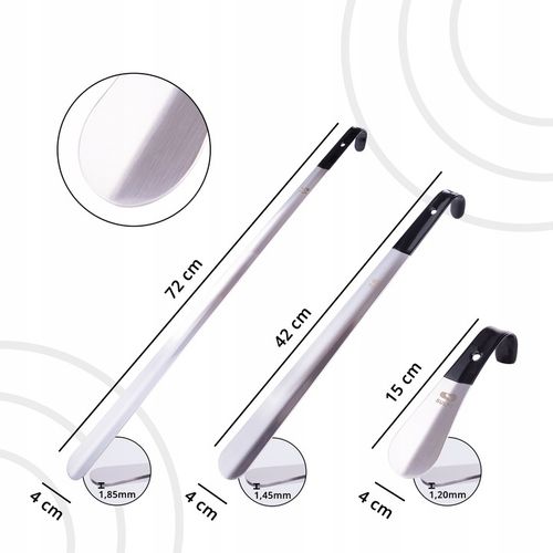 Zestaw 3 x metalowa łyżka do butów 72 42 15 cm na Arena.pl