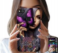 ETUI DO HUAWEI P10 LITE - ANTI SOCIAL BUTTERFLY RÓŻOWY MOTYL + SZKŁO