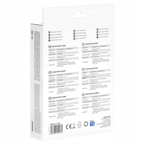 Kabel DisplayPort 2.1 Savio CL-210 2m na Arena.pl