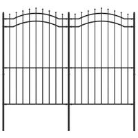 Ogrodzenie ogrodowe z włócznią, czarne, 239 x 175 cm, stal malowana proszko