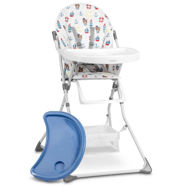 Krzesełko do karmienia Eldo biało-niebieski zdjęcie 1
