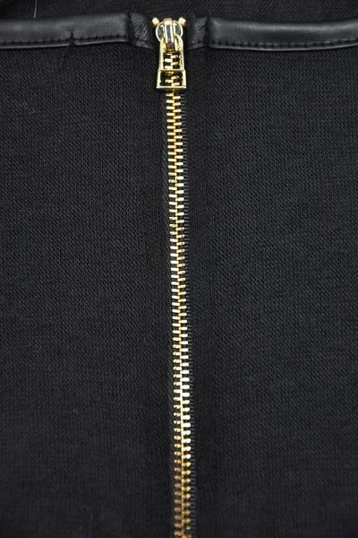 Czarna Luźna Bluzka Zip - 40 / L zdjęcie 4