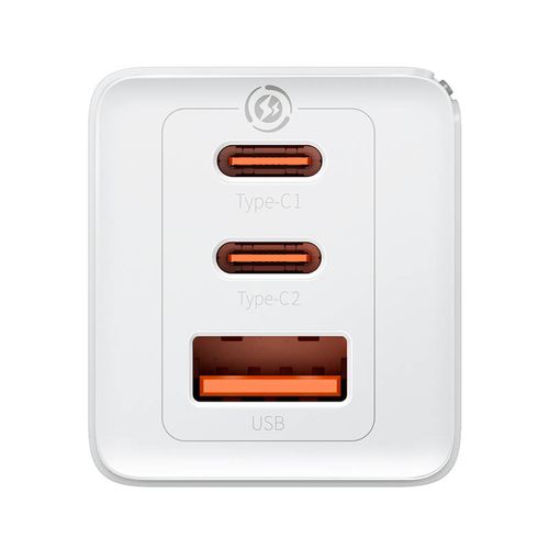 ładowarka sieciowa baseus gan5 pro 2xusb-c + usb, 65w (biała) na Arena.pl