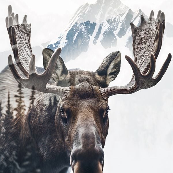 Plakat 60x60cm Łoś Duch Lasu zdjęcie 1