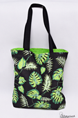 Torba na zakupy bawełniana shopperka eko zakupowa liście monstera