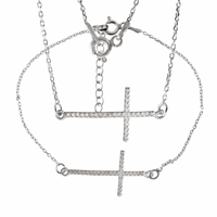 SREBRNY KOMPLET CELEBRYTKI KRZYŻYKI Z CYRKONIAMI PRÓBA SREBRA 925